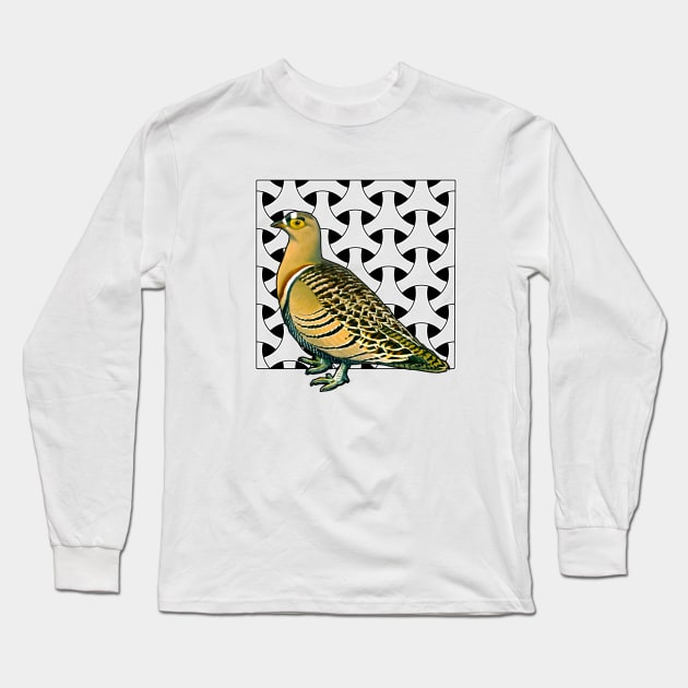 Yellow dove with decorated background Long Sleeve T-Shirt by Marccelus